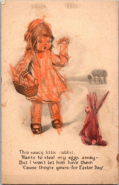 This Saucy Little Rabbit Wants to Steal My Eggs Easter Postcard PC39