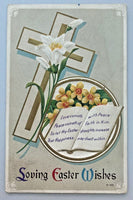 Loving Easter Wishes Embossed Gold Detail Postcard PC39