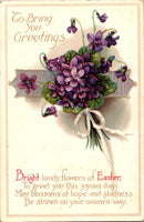 To Bring You Greetings Easter Embossed Postcard PC39