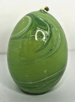 Vintage HSI Green Swirl Easter Egg Candle 2.5" SKU H345