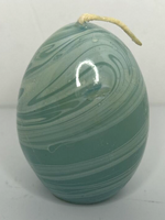 Vintage HSI Blue Green Swirl Easter Egg Candle 2.5" SKU H344