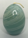 Vintage HSI Blue Green Swirl Easter Egg Candle 2.5" SKU H344