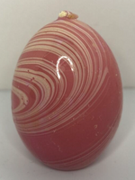 Vintage HSI Pink Swirl Easter Egg Candle 2.5" SKU H346