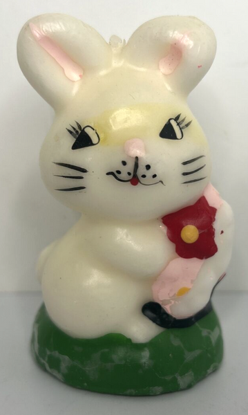 Vintage Painted Decorative Easter Bunny Candle 3.5" SKU H433