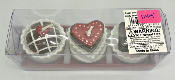 Vintage Valentine's Day Cake Candles Set of 3 New in Packaging SKU H405