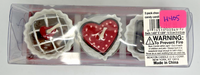 Vintage Valentine's Day Cake Candles Set of 3 New in Packaging SKU H405