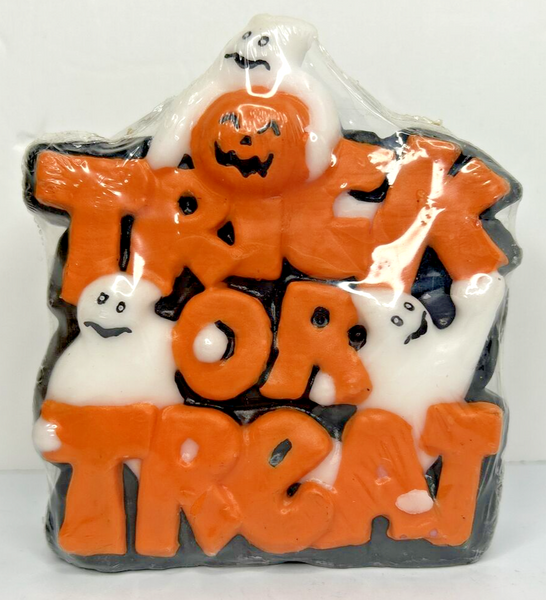 Vintage Halloween Trick or Treat Candle New in Packaging 4.5" SKU H444