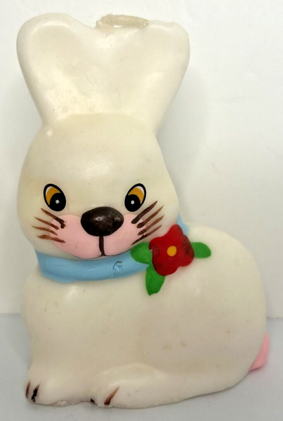 Vintage Painted Decorative Easter Bunny Candle 4" SKU H427