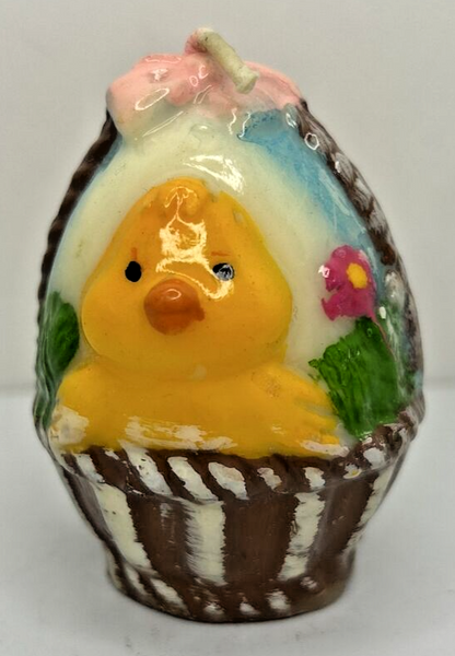 Vintage HSI Easter Chicks Easter Egg Decorative Candle 2.5" SKU H352