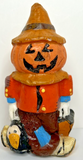 Vintage Halloween Pumpkin Scarecrow Candle 5.5" SKU H467