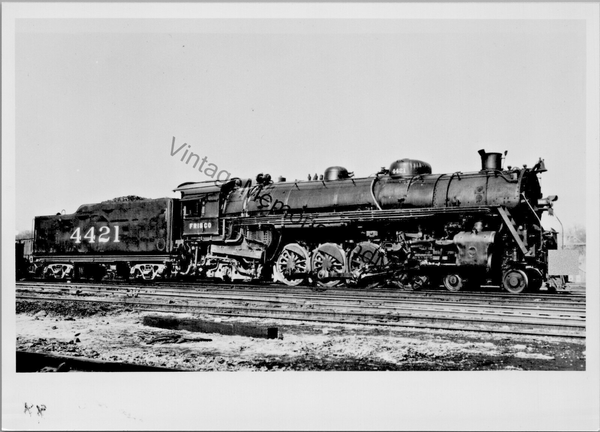 Vtg Frisco St. Louis - San Francisco Railway 4421 Steam Locomotive Photo T2-89