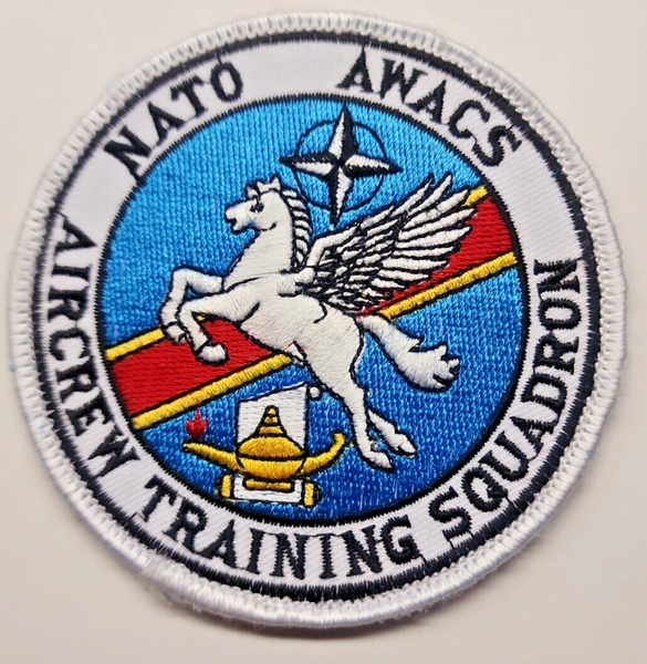 Vintage Usaf Military Nato Awacs Aircrew Training Squadron Patch 3.5" OD PB195