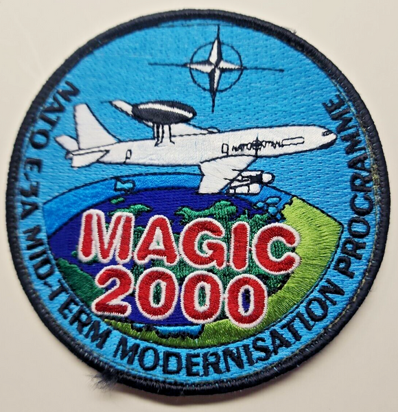 Vintage USAF Military Nato E-3A Magic 2000 Awacs Patch 4" OD PB195