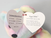 2005 Ty Beanie Baby "Eggs 2006" Retired Colorful Bear w/ Easter Egg BB23