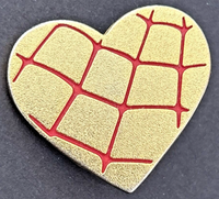 2004 Variety C.C CPII Gold Tone Heart Red Spiderweb Pin Brooch PB74