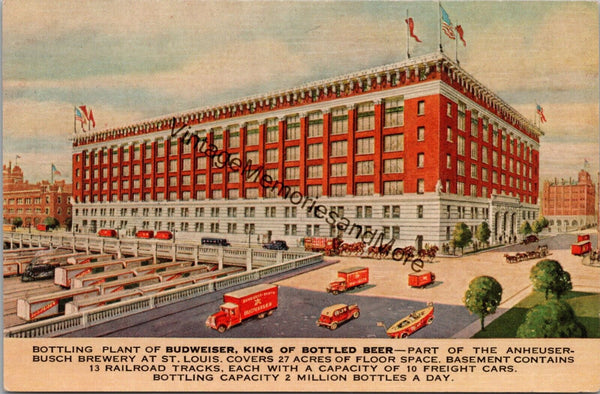 Bottling Plant of Budweiser Anheuser-Busch Brewery St. Louis MO Postcard PC218