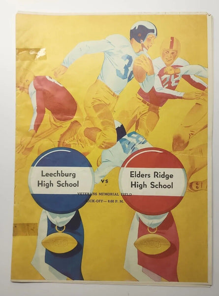 1952 Leechburg Blue Devils PA vs Elder Ridge PA High School Football Program S49