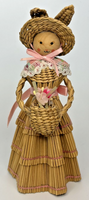 Vintage Japanese Woven Easter Bunny Spring Doll Figurine SKU PB196/8