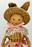 Vintage Japanese Woven Easter Bunny Spring Doll Figurine SKU PB196/8