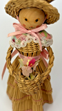 Vintage Japanese Woven Easter Bunny Spring Doll Figurine SKU PB196/8