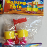 Vintage 4 Ramp Walker Twin Header Toy  Old Vending Stock New Old Stock Set#2