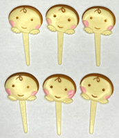 Bakery Craft Set of 6 Baby Boy New Baby Cupcake Picks BC6