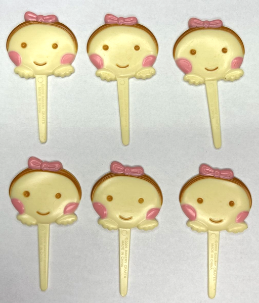 Bakery Craft Set of 6 Baby Girl New Baby Cupcake Picks BC3