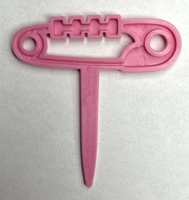 Bakery Craft Set of 6 Diaper Pin Baby Shower Cupcake Picks Pink BC6