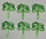 Bakery Crafts Plastic Cupcake Toppers New Lot of 6 Green Baby Shoes BC6