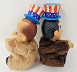 Vintage George Bush Mike Dukakis Campaign 1988 Plush Toy Clip Dolls New  U176