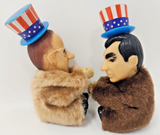 Vintage George Bush Mike Dukakis Campaign 1988 Plush Toy Clip Dolls New  U176