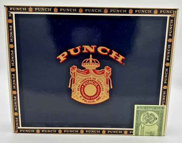 Vintage Punch Cigar Box Gold Tone Detail SKU U192