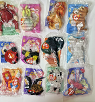 2000 McDonald's Ty Beanie Baby Happy Meal Toys Full Set of 18 + 4 Snake Bags