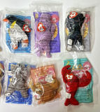 1999 McDonald's Ty Beanie Baby Happy Meal Toys Set of 11 + Paper Bag