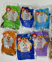 1999 McDonald's Ty Beanie Baby Happy Meal Toys Full Set of 12 + 2 Butterfly Bags