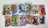 1999 McDonald's Ty Beanie Baby Happy Meal Toys Full Set of 12 + 2 Butterfly Bags