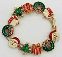 Vintage Avon Sliding Christmas Charm Bracelet SKU PB73