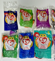 1999 McDonald's Ty Beanie Baby Happy Meal Toys Set of 12 + Clubhouse Paper Bag