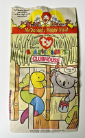 1999 McDonald's Ty Beanie Baby Happy Meal Toys Set of 12 + Clubhouse Paper Bag