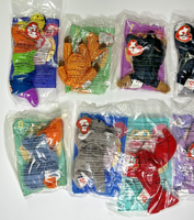 1999 McDonald's Ty Beanie Baby Happy Meal Toys Set of 12 + Clubhouse Paper Bag