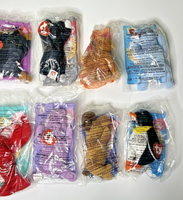 1999 McDonald's Ty Beanie Baby Happy Meal Toys Set of 12 + Clubhouse Paper Bag