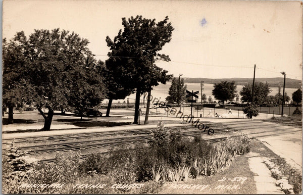 Municipal Tennis Courts Petoskey MI Real Photo Postcard PC275