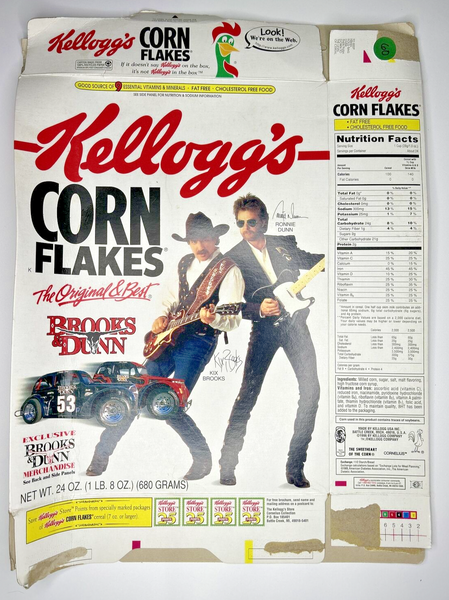 1997 Empty Kellogg's Corn Flakes Brooks & Dunn 24OZ Cereal Box SKU U198/60