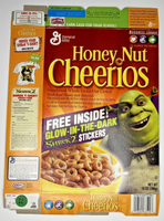 2004 Empty General Mills Honey Nut Cheerios Shrek 14OZ Cereal Box SKU U198/72