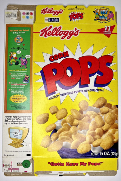 2001 Empty Kellogg's Corn Pops 15OZ Cereal Box SKU U198/57