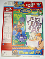 1998 Empty Cap'n Crunch Disney's Hercules 16OZ Cereal Box SKU U198/88