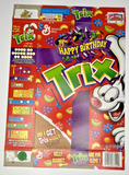 2004 General Mills Happy Birthday Trix 12OZ Cereal Box SKU U198/48