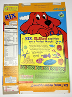 2001 Empty Kix Clifford the Big Red Dog 9OZ Cereal Box SKU U198/47