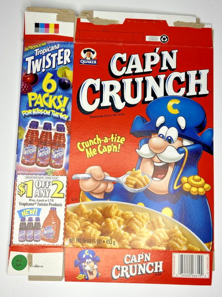 Vintage Empty Cap'n Crunch 16OZ Cereal Box SKU U198/52