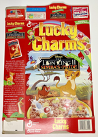 1999 Empty General Mills Lucky Charms the Lion King II 20 Oz Cereal Box U198/21